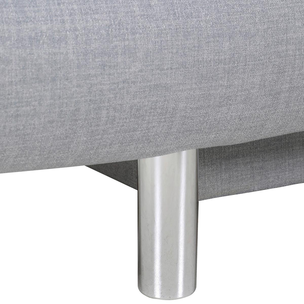 Schlafsofa Sorini, Hellgrau B: 194 Cm - Chromfarben/Hellgrau, Design, Textil (194/73/91cm) - MID.YOU