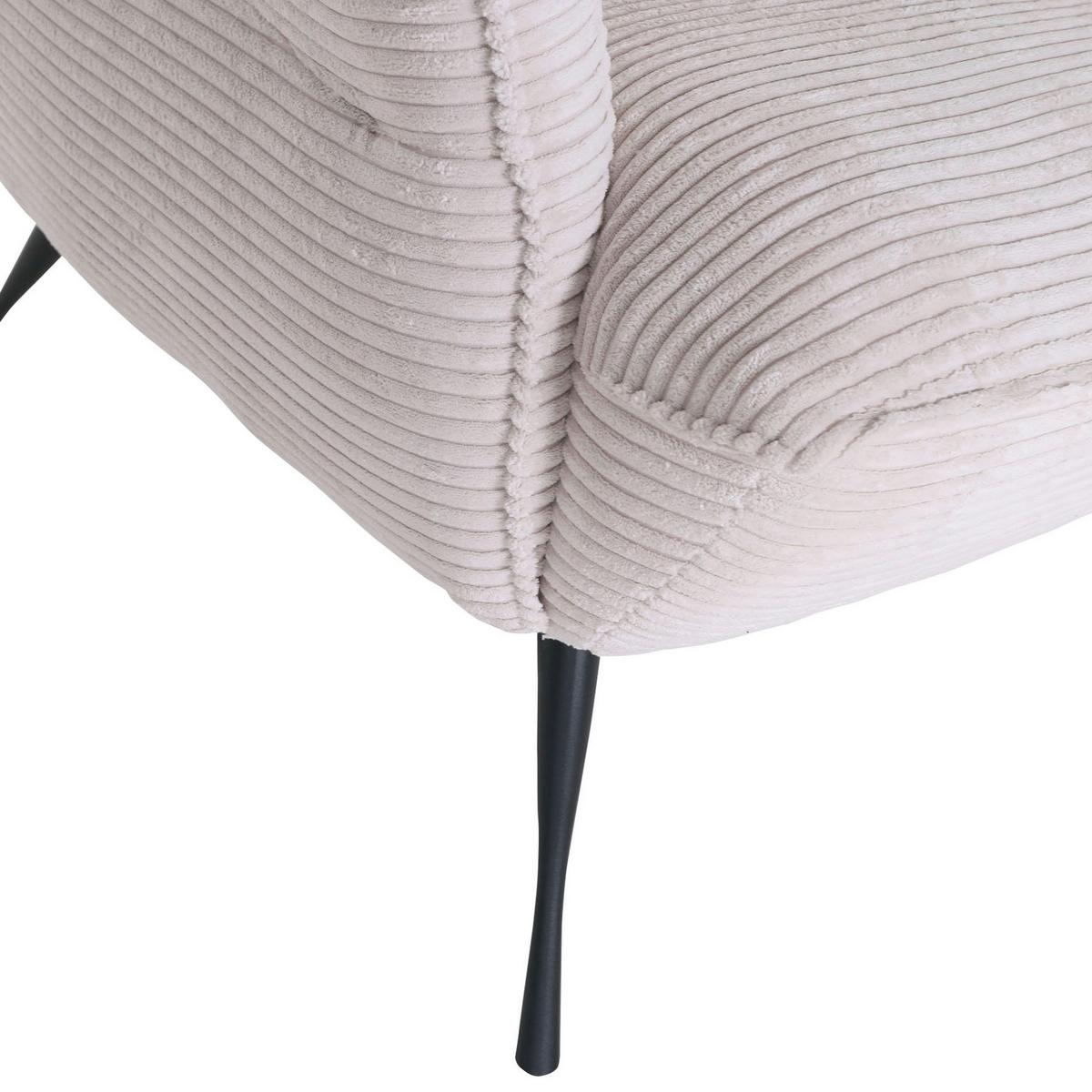 Ohrensessel Lorris - Beige/Schwarz, KONVENTIONELL, Textil (83/110/92cm) - MID.YOU