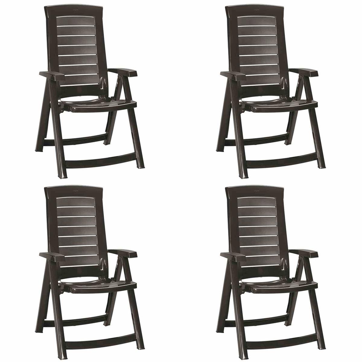 Gartensessel-Set Klappbar 4-teilig Kunststoff - Graphitfarben, KONVENTIONELL, Kunststoff (72/110/61cm) - Ambia Garden