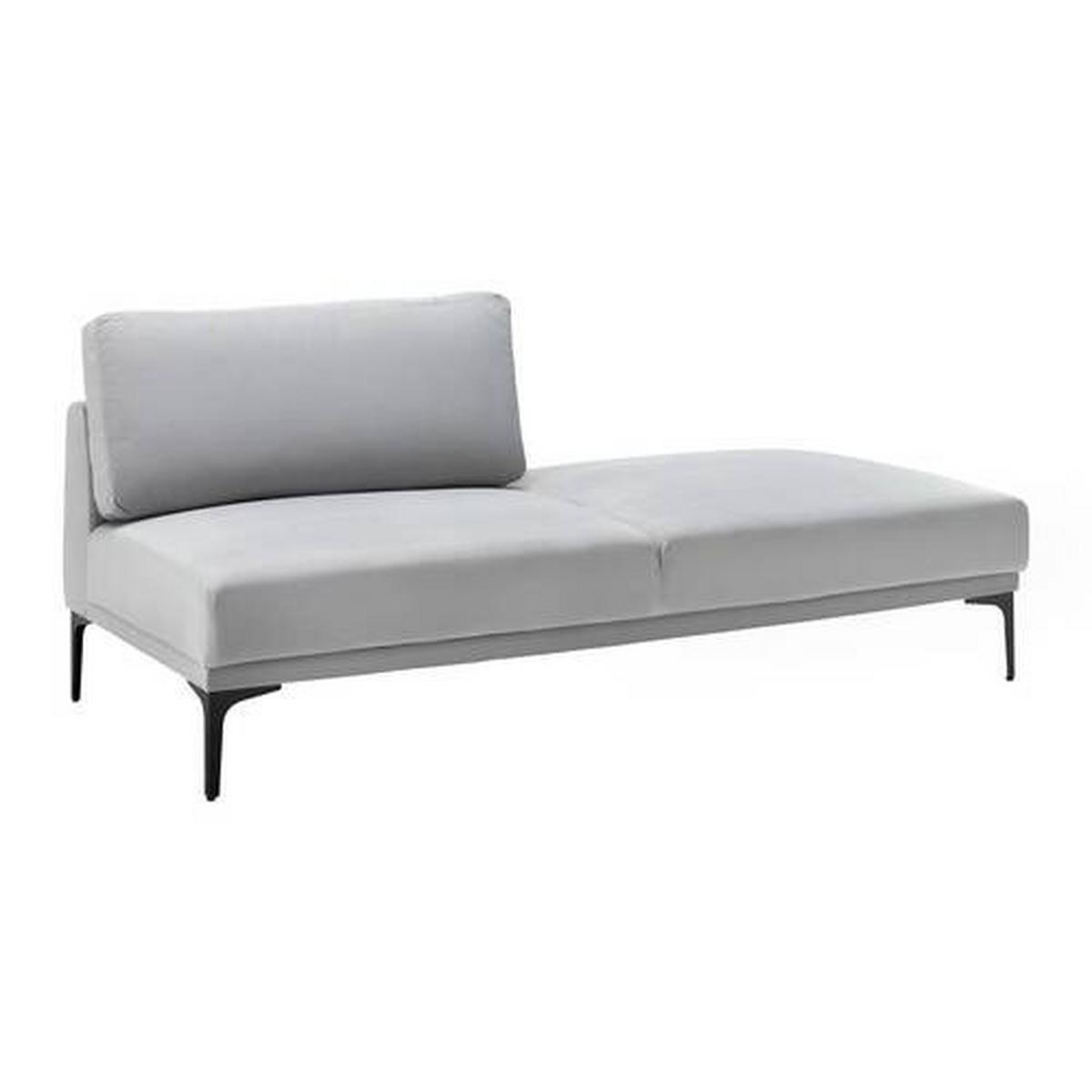 Lenoška TESSA šedá - šedá/černá, Moderní, kov/textil (180,5/82,5/88,5cm) - Bessagi Home