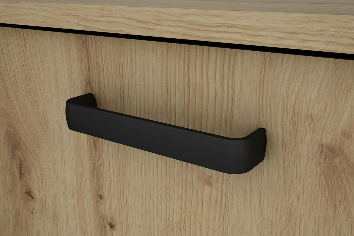 Sideboard Faro Eiche Artisan B: 160 cm - Schwarz/Eiche Artisan, Design, Holzwerkstoff (160/84/40cm) - MID.YOU