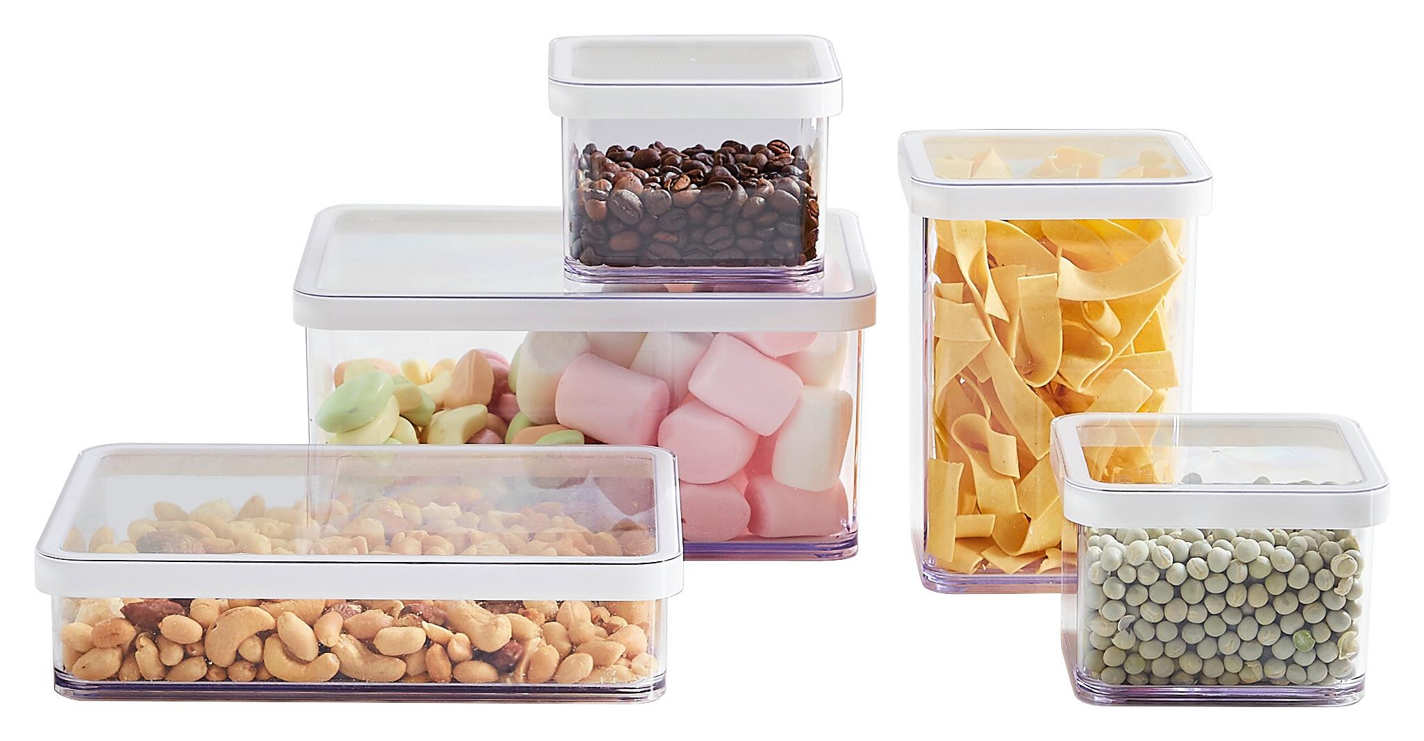 Vorratsdosenset Transparent 5-Teilig - Transparent, Basics, Kunststoff - Rotho