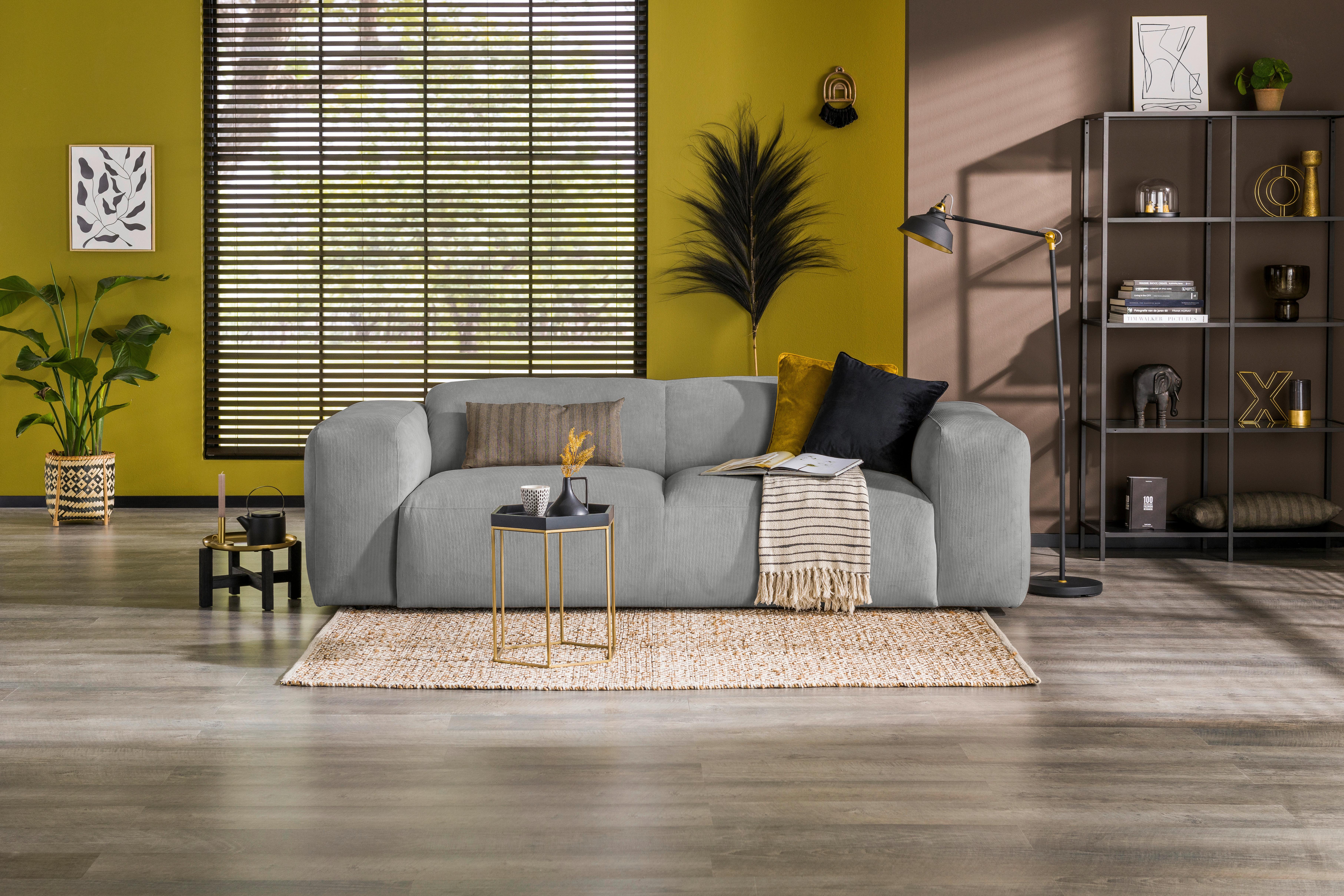 3-Sitzer-Sofa Hannah Hellgrau B: 247 cm - Hellgrau/Schwarz, Design, Textil (247/75/104cm) - MID.YOU