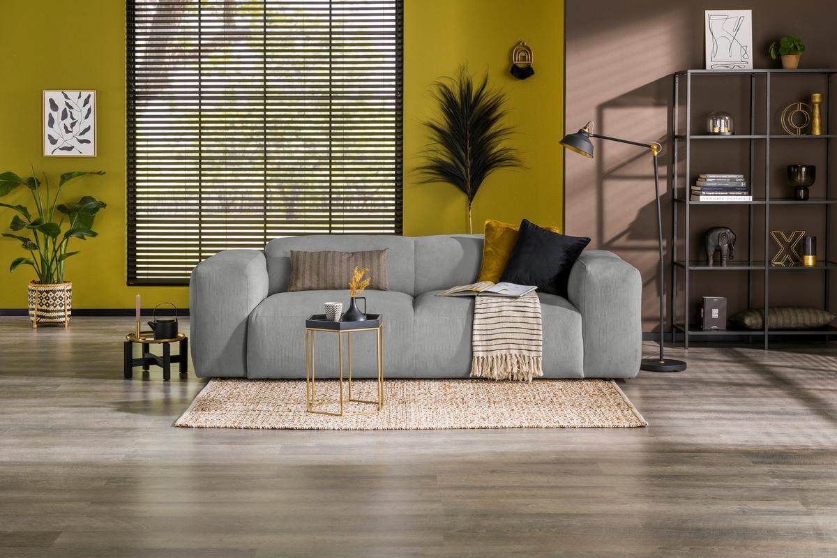 3-sitzer-sofa Hannah Hellgrau B: 247 Cm - Hellgrau/Schwarz, Design, Textil (247/75/104cm) - MID.YOU