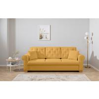 Schlafsofa Arles, Gelb 48 B: 240 Cm - Gelb/Buchefarben, Design, Textil (240/94/98cm) - MID.YOU