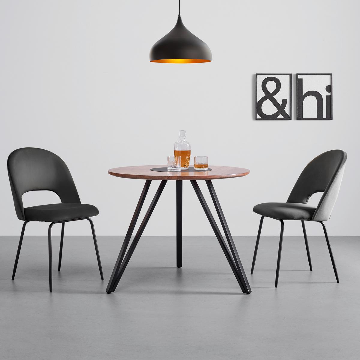 Jídelní stůl ELIAS 90cm - černá/barvy akácie, Moderní, kov/dřevo (90/74cm) - Bessagi Home