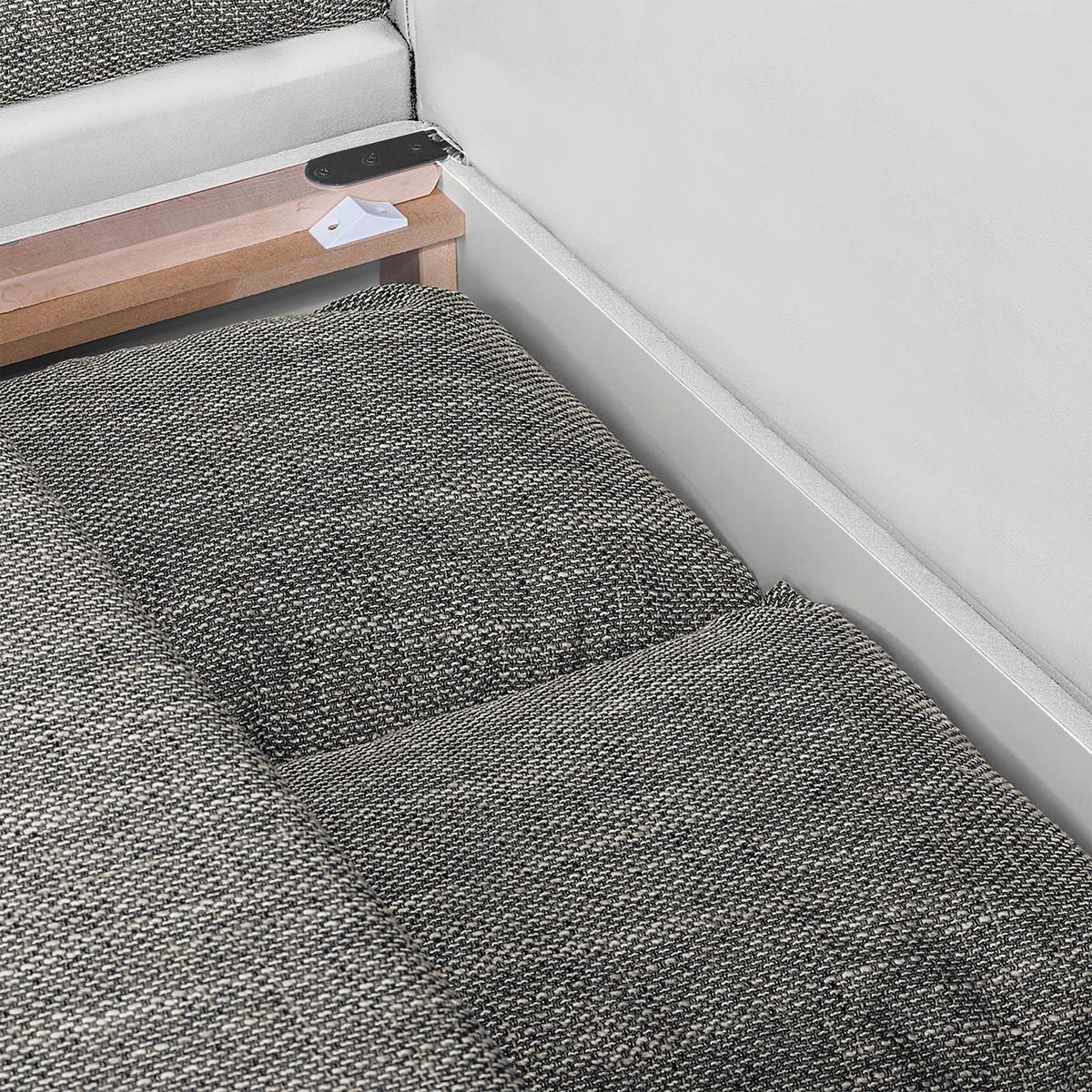 Ecksofa Acra Grau, Weiß B: 266x175 Cm - Chromfarben/Schwarz, Design, Textil (266/175cm) - Livetastic