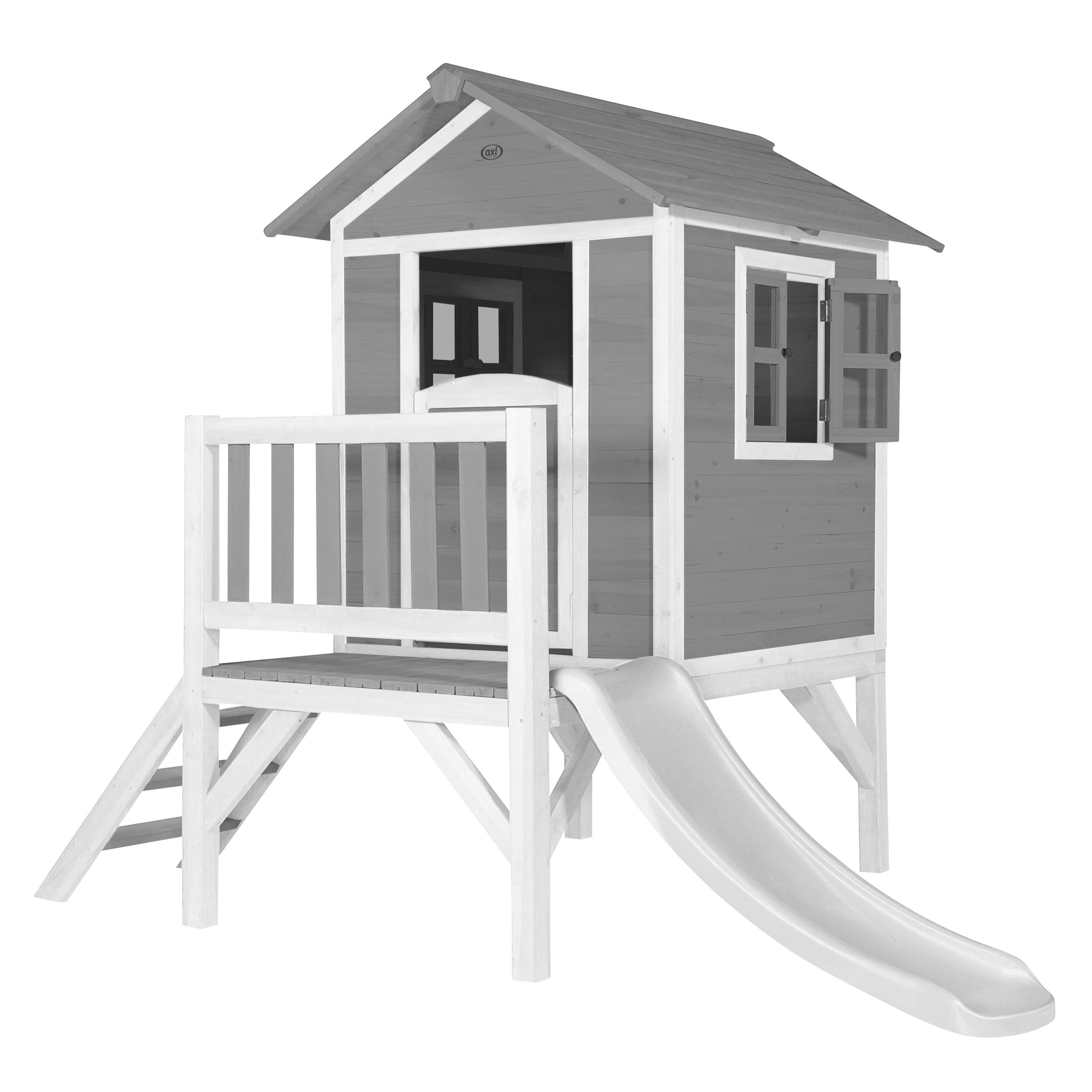 Spielhaus grau, weiß L: 167 B: 240 H: 189 - Weiß/Grau, LIFESTYLE, Holz/Kunststoff (167/240/189cm)