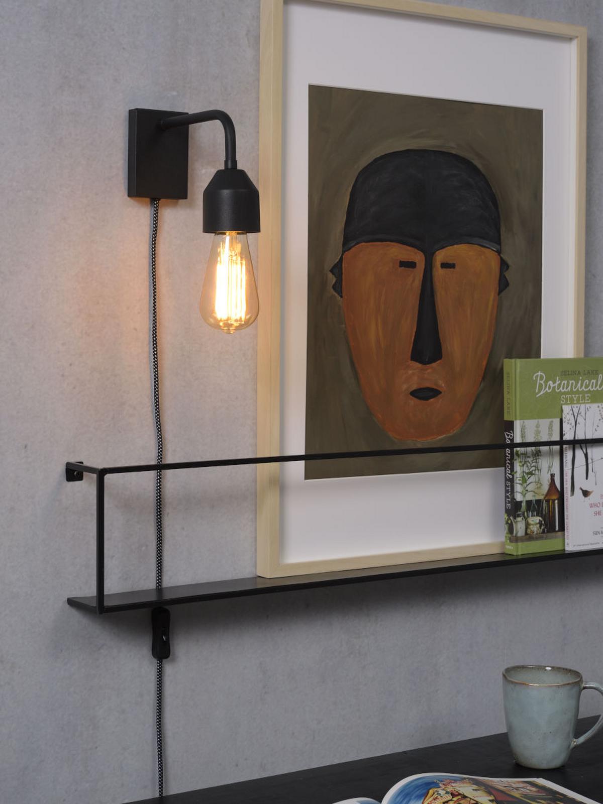 Wandleuchte Madrid 1-Flammig - Schwarz, Design, Metall (7/14,7/20,3cm) - It's about Romi