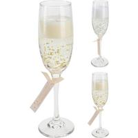 Kerzen im Glas Bella Silberfarben / Goldf. DxH: 5x22 cm - Transparent/Silberfarben, MODERN, Glas/Naturmaterialien (5/22cm)