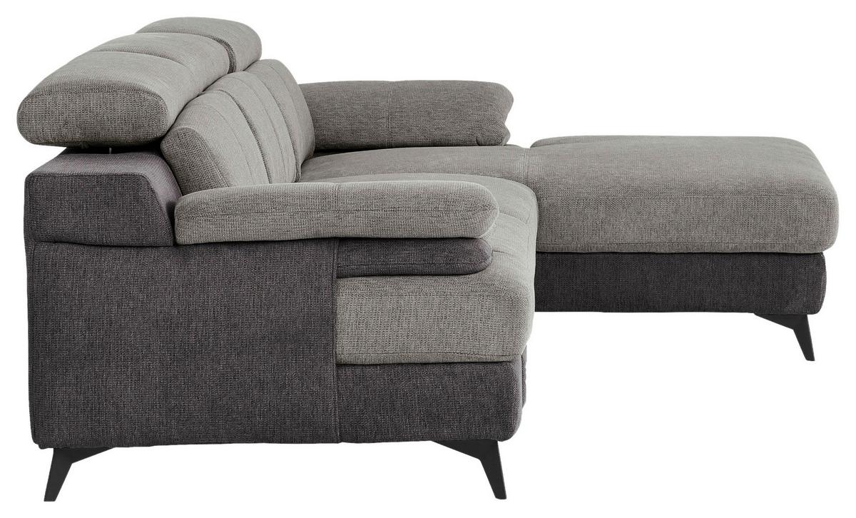 Ecksofa Titus Hellgrau/dunkelgrau - Dunkelgrau/Hellgrau, Design, Textil (291/80-98/178cm) - Livetastic