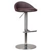 Barhocker höhenverstellbar Mit Lehne Lederlook Braun - Silberfarben/Braun, MODERN, Textil/Metall (43/54-79/43cm) - MID.YOU