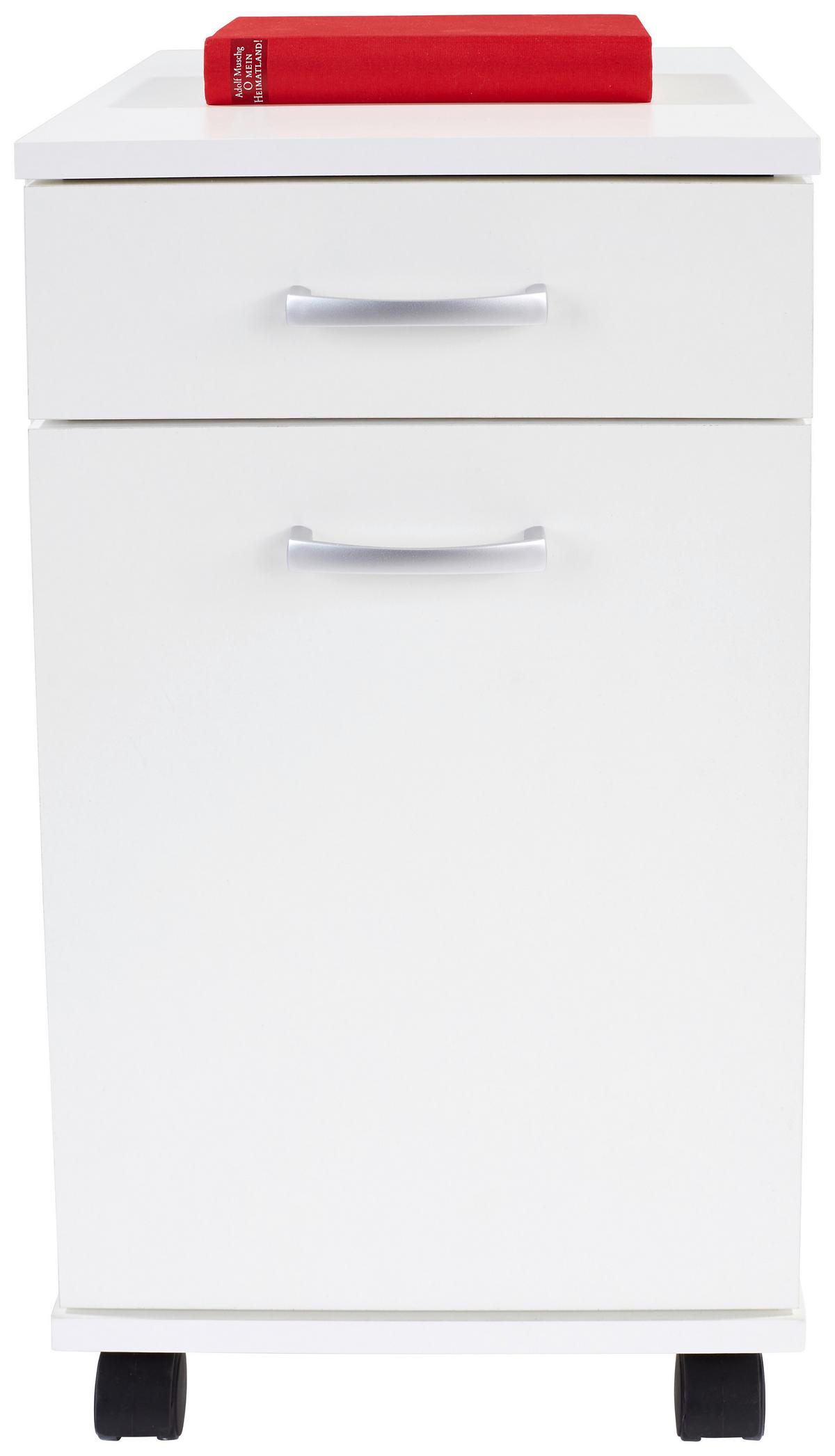 Görgős Konténer Rimini - fehér, Modern, faalapú anyag (33/59,5/38cm)