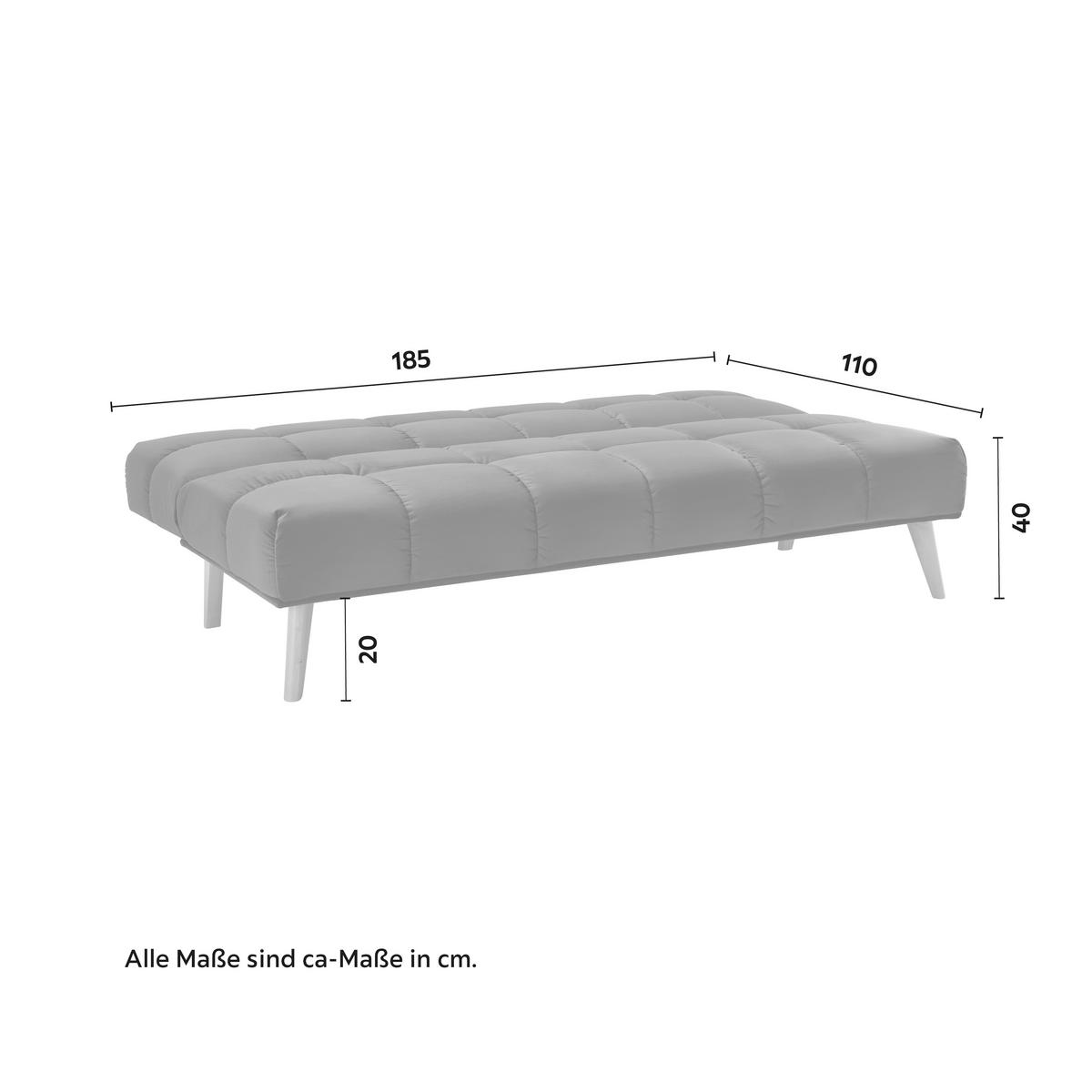 Rozkládací pohovka ALVA, tmavě šedá - tmavě šedá/přírodní barvy, Moderní, dřevo/textil (185/80/88cm) - Bessagi Home