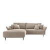 Ecksofa Vanilla Armteile verstellbar Cappuccino  Cord - Schwarz/Cappuccino, Design, Textil (178/264-302cm) - Livetastic