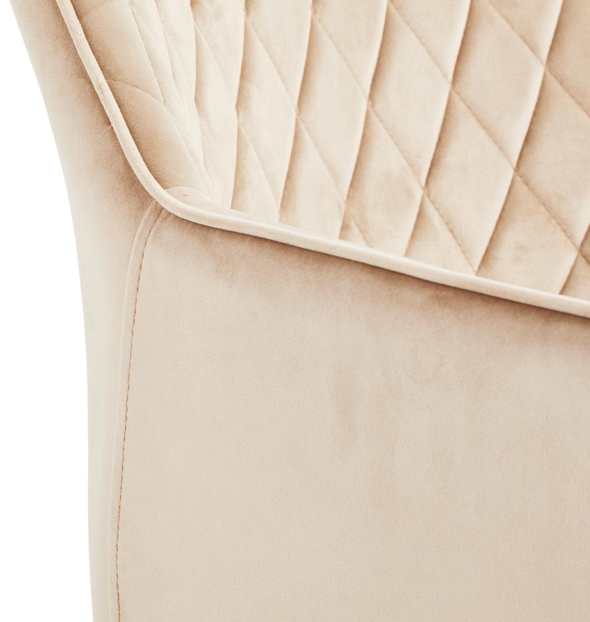 Armlehnstuhl Genua Taupe Gepolstert - Taupe/Beige, KONVENTIONELL, Holz/Textil (56/80,5/56cm) - MID.YOU