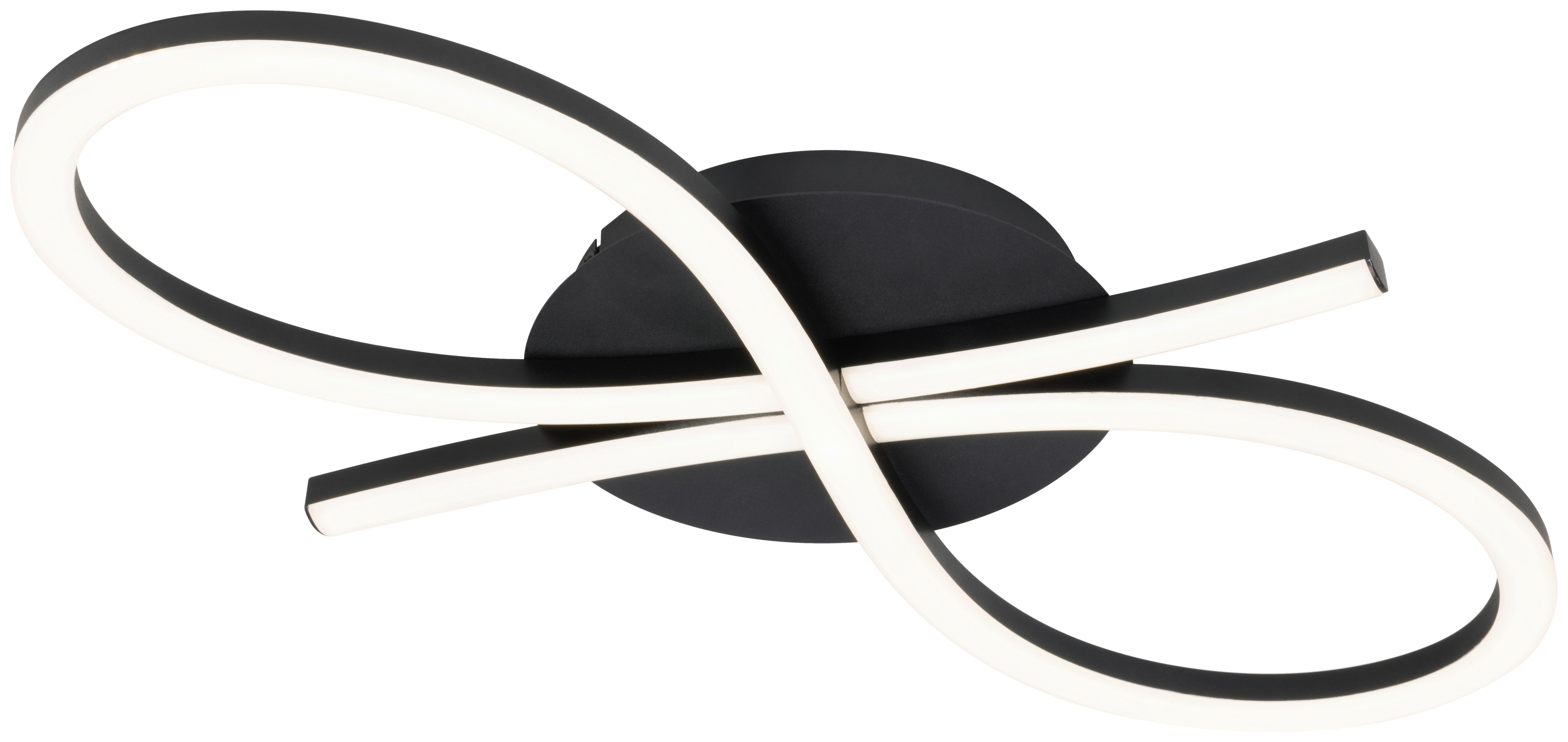 Led Mennyezeti Lámpa Emili - fekete/magasfényű fehér, Modern, műanyag/fém (58/34/5,5cm) - Luca Bessoni