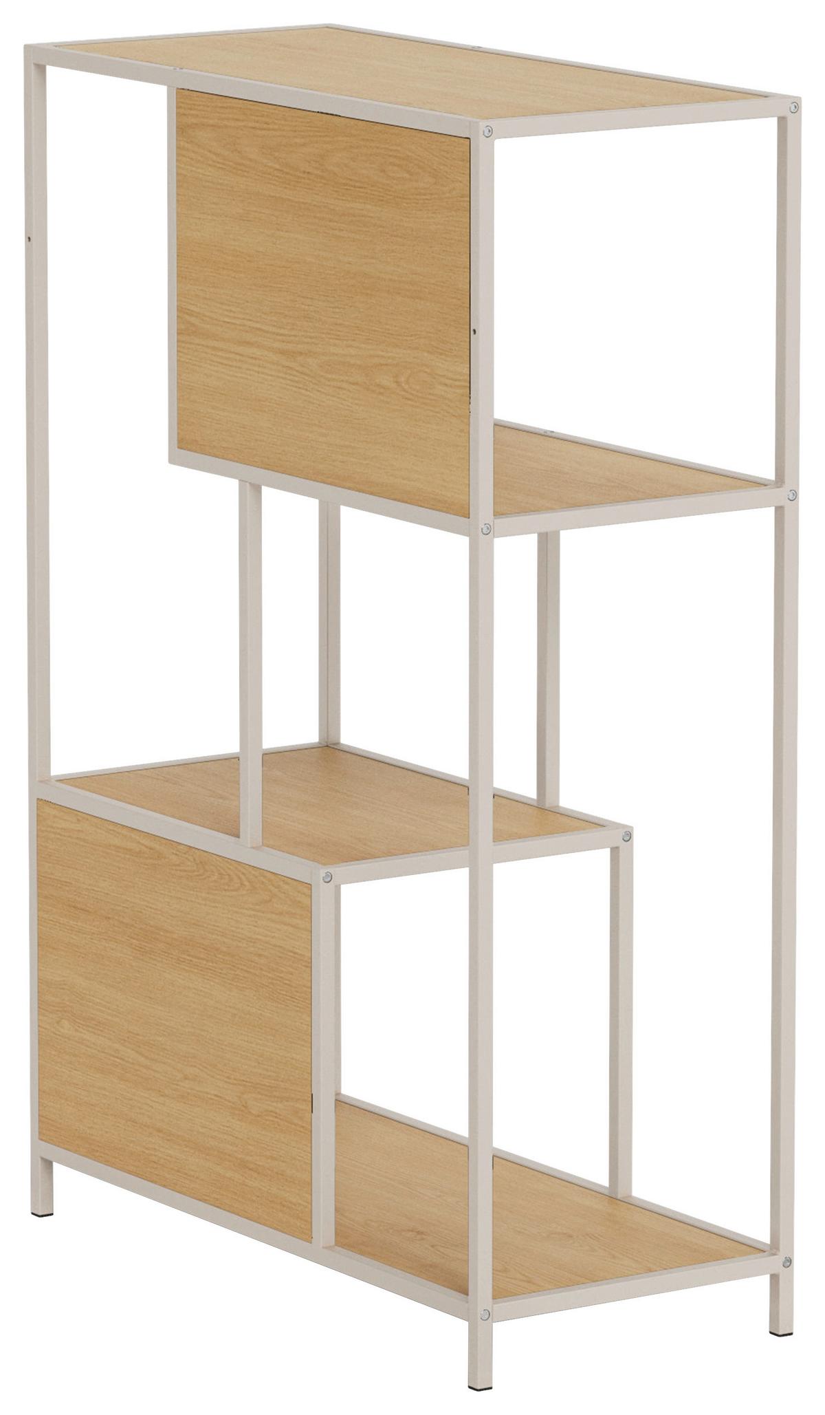 REGÁL SEAFORD - sivá/farba duba, Modern, kov/kompozitné drevo (77/114/35cm) - Xora