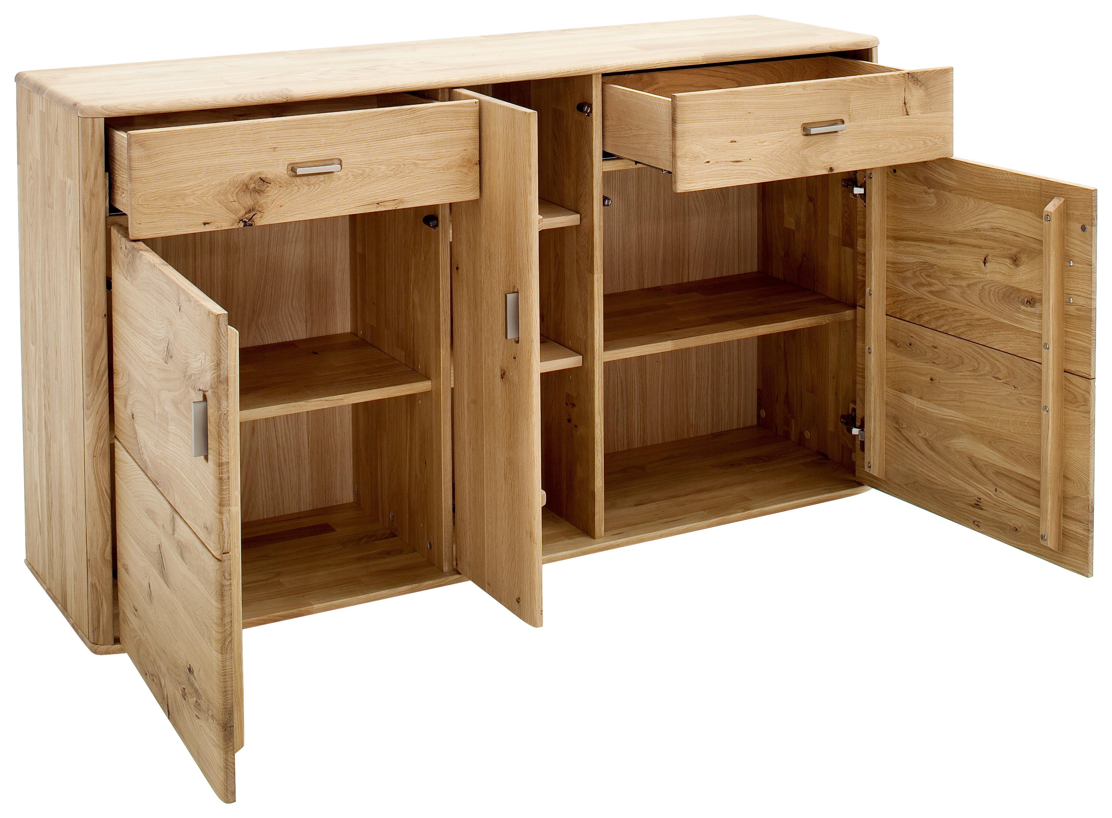 Sideboard Massiv B: 156 cm Ravello Eichefarben - Eichefarben, Design, Holz (156/90/44cm) - Livetastic