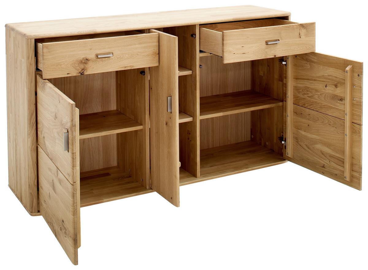 Sideboard Massiv B: 156 cm Ravello Eichefarben - Eichefarben, Design, Holz (156/90/44cm) - Livetastic