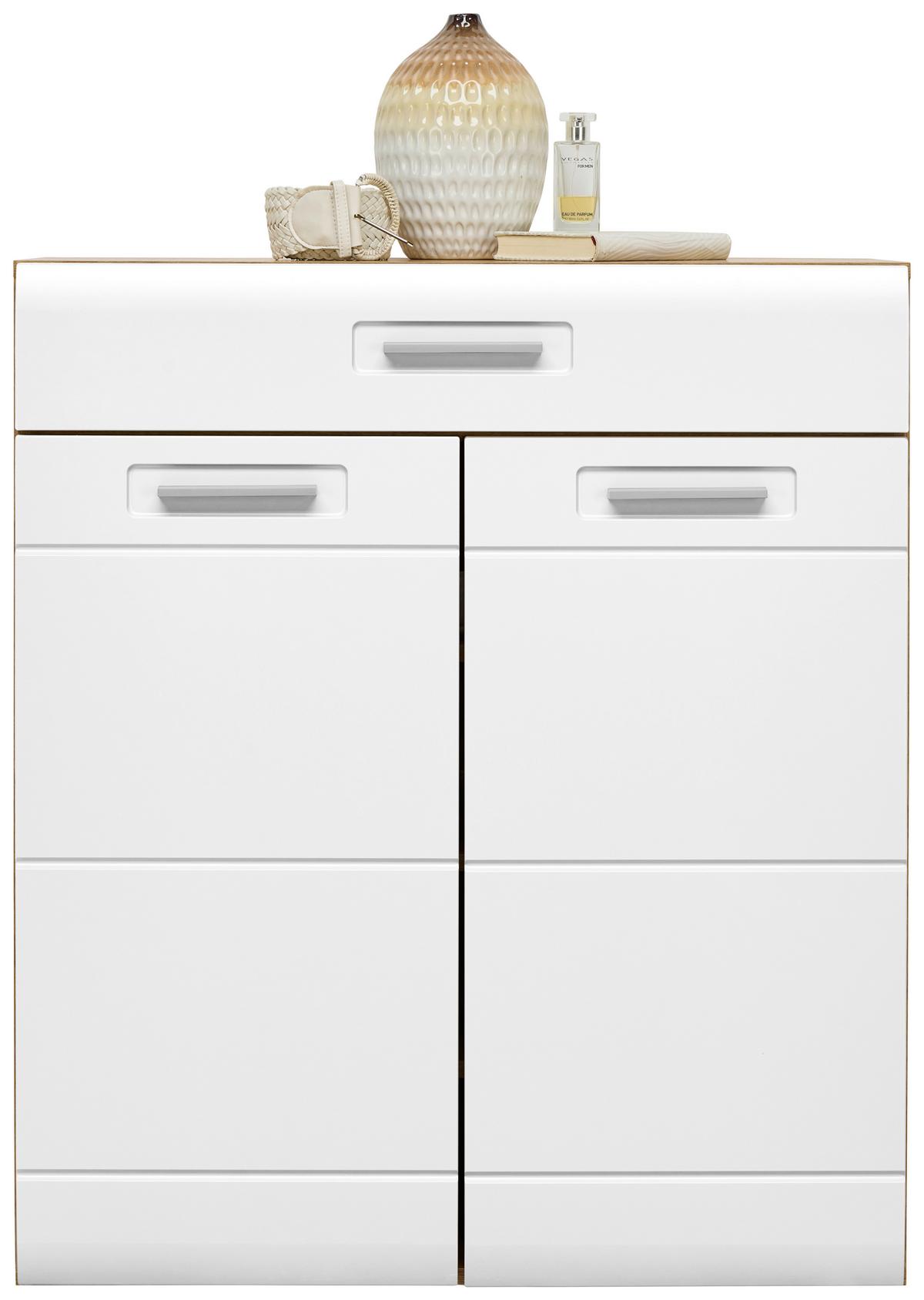 Komoda AURIS AURIS - bílá/barvy dubu, Moderní, plast (85/99,6/37,1cm) - Luca Bessoni