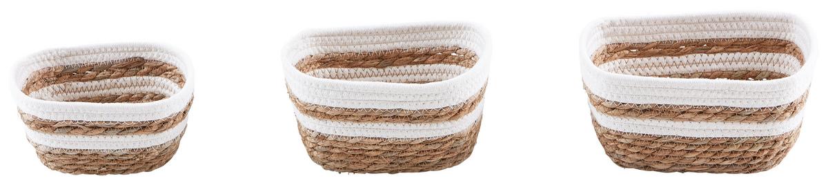 Aufbewahrungskorb 3tlg Seegras/stroh Versch. Farben - Multicolor/Naturfarben, Basics, Naturmaterialien (23/12/18cm) - Ondega