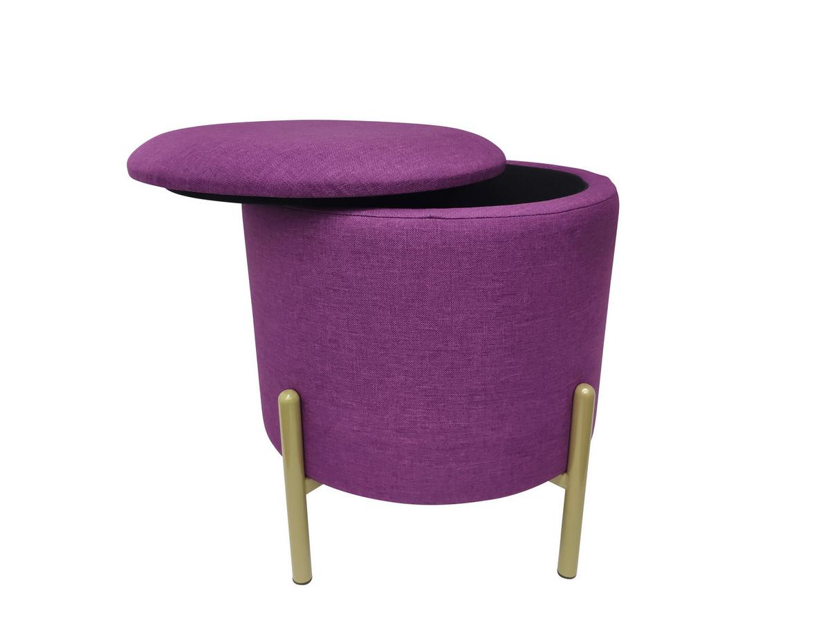 Hocker Logan - Beere/Goldfarben, Design, Textil (36/40/36cm) - Echtwerk