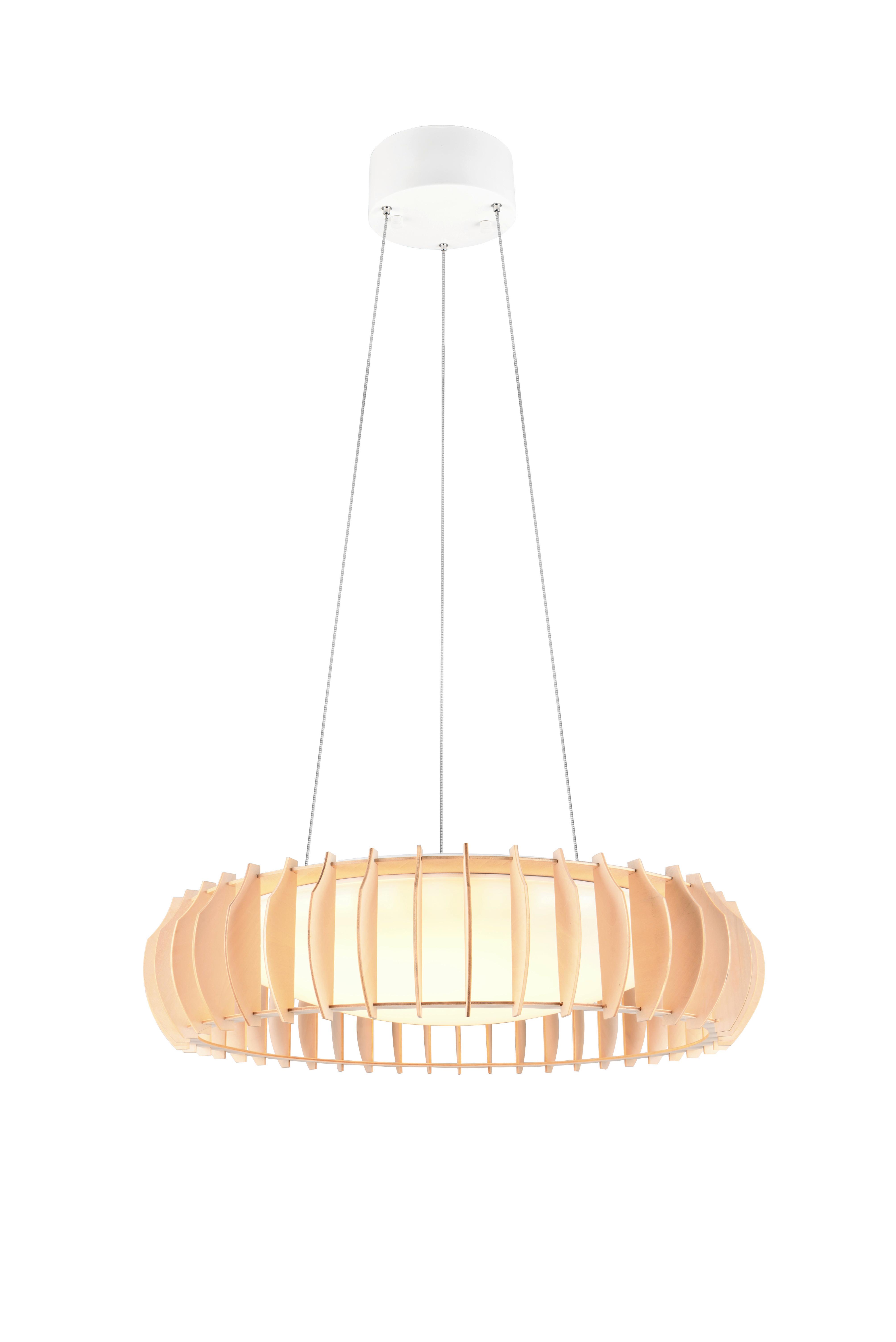 Led-pendelleuchte R32171930 Monte - Naturfarben/Weiß, Natur, Holz/Kunststoff (60/150cm)