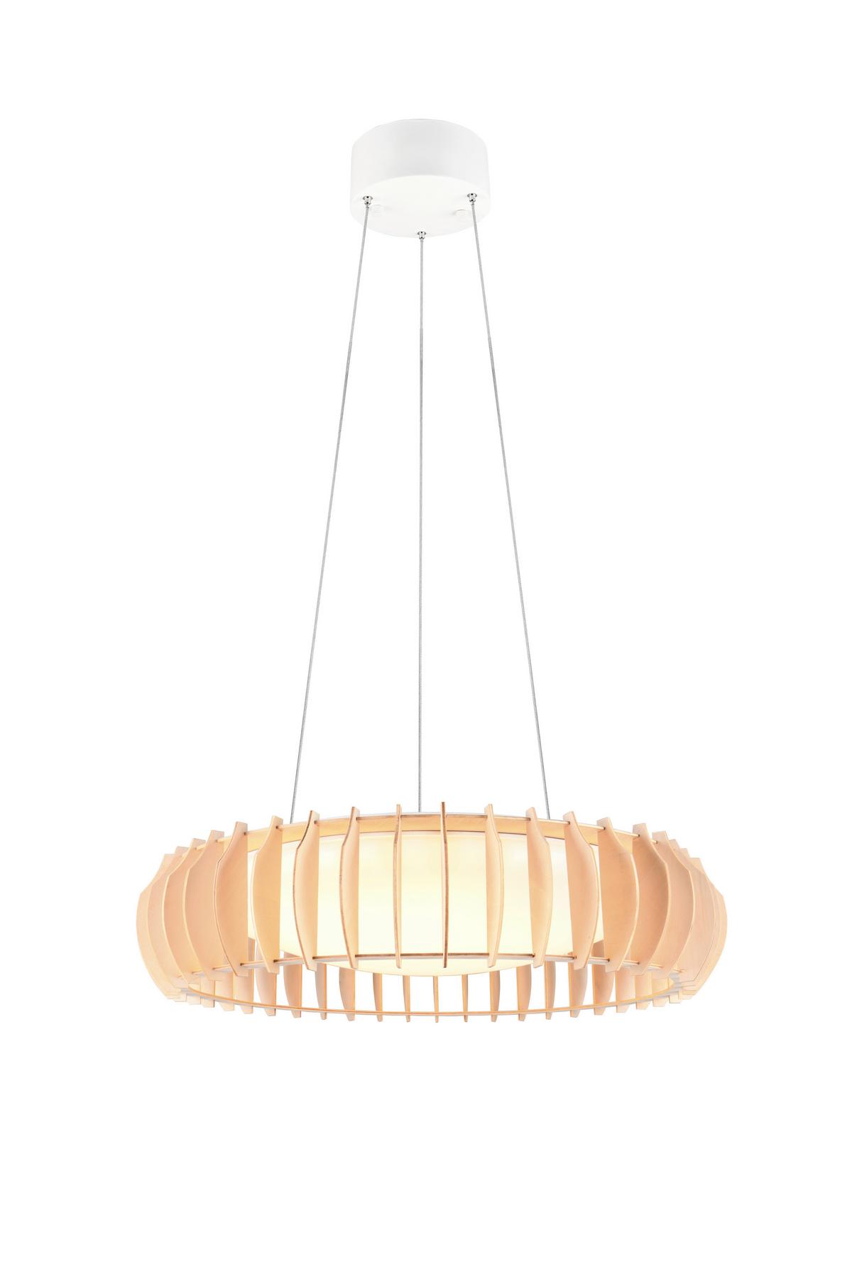 Led-pendelleuchte R32171930 Monte - Naturfarben/Weiß, Natur, Holz/Kunststoff (60/150cm)