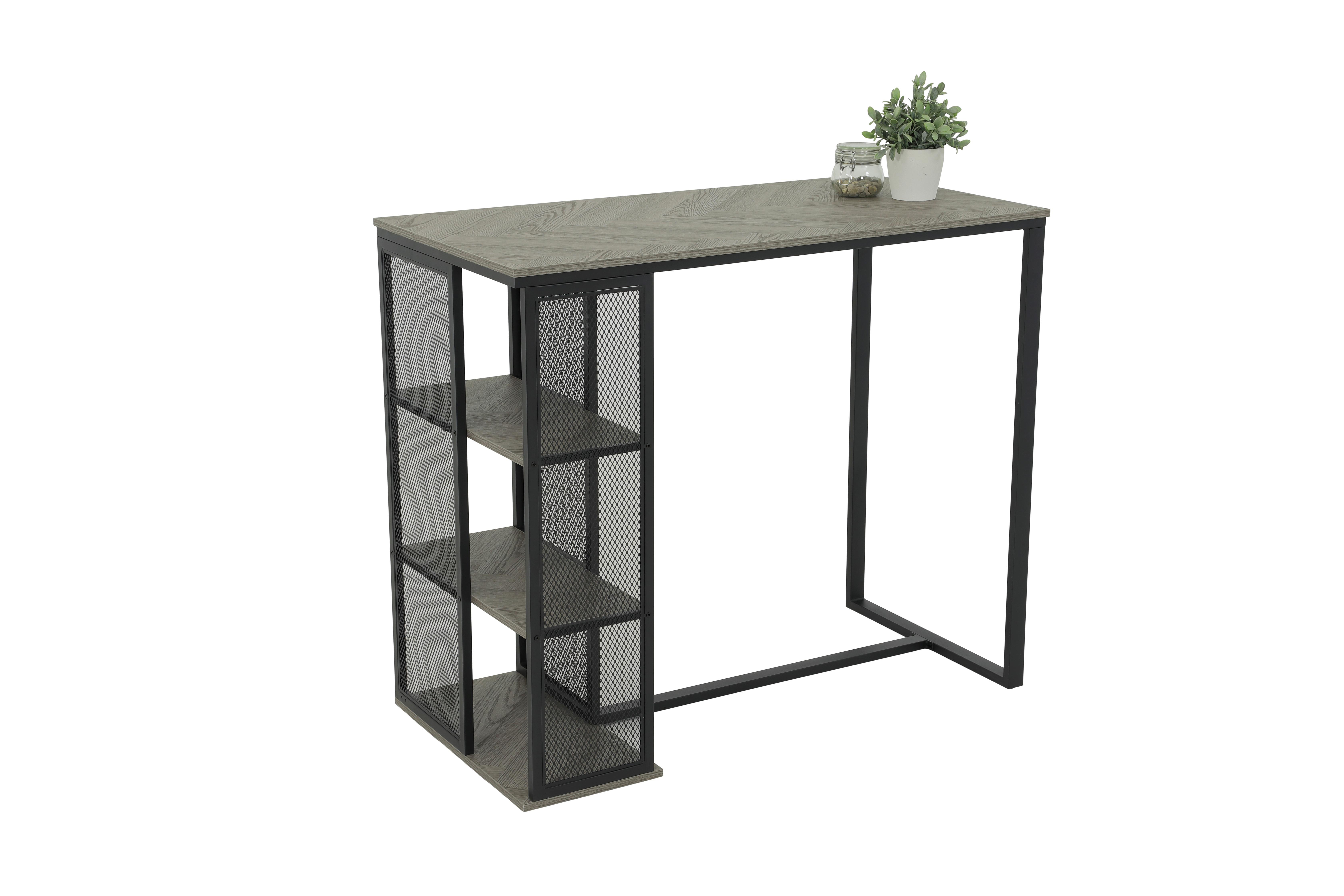 BARTISCH KLARA BT - Schwarz/Grau, MODERN, Holzwerkstoff/Metall (120/102,5/60cm) - P & B