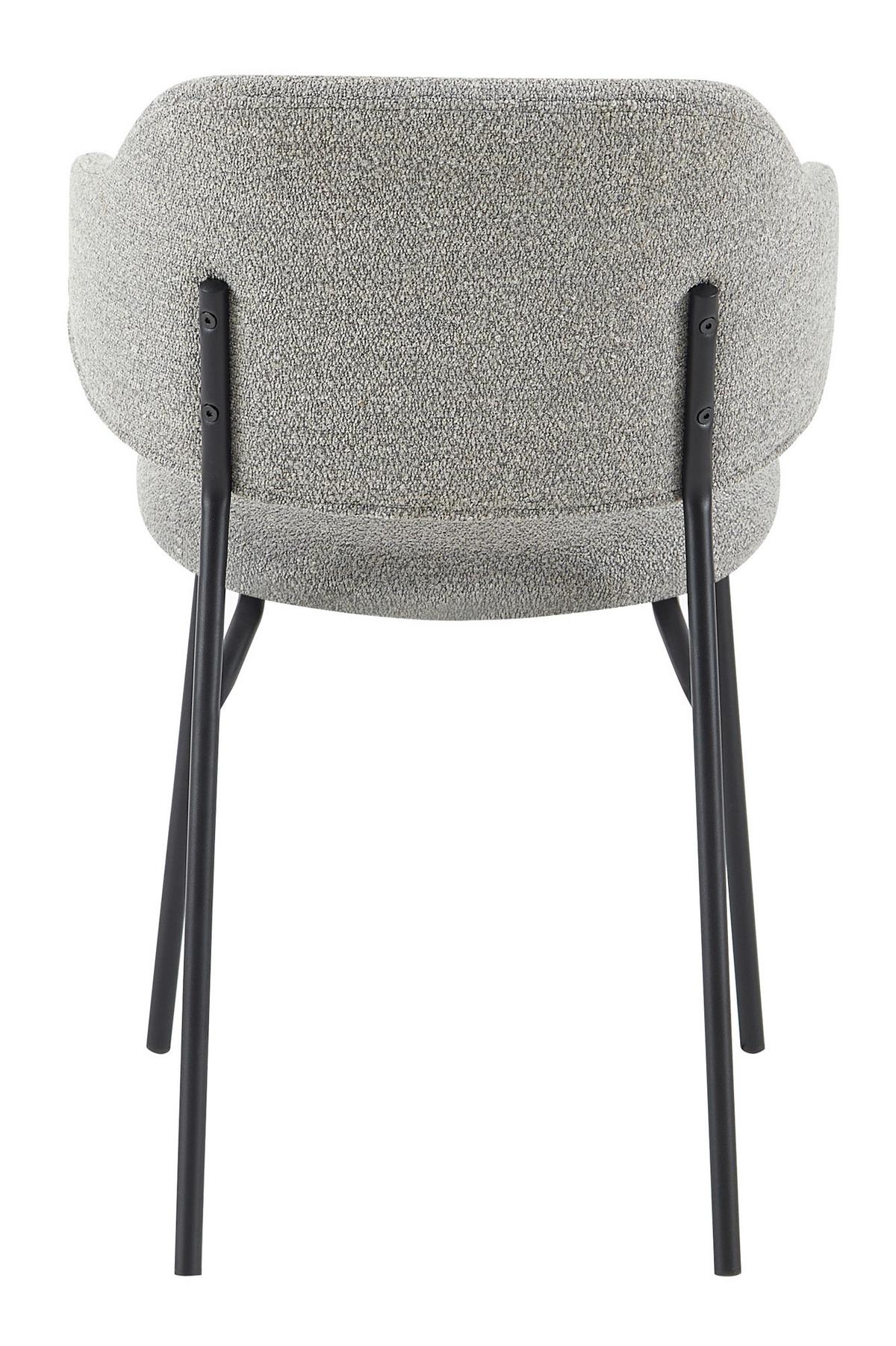 Armlehnstuhl-set Hellgrau B: 54cm 2-Teilig - Hellgrau/Schwarz, MODERN, Textil/Metall (54/83/59cm) - Livetastic