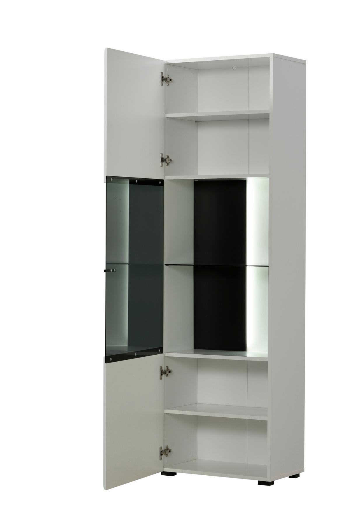 Vitrin Trentino - fehér, Modern, faalapú anyag/Üveg (58/190/35cm)