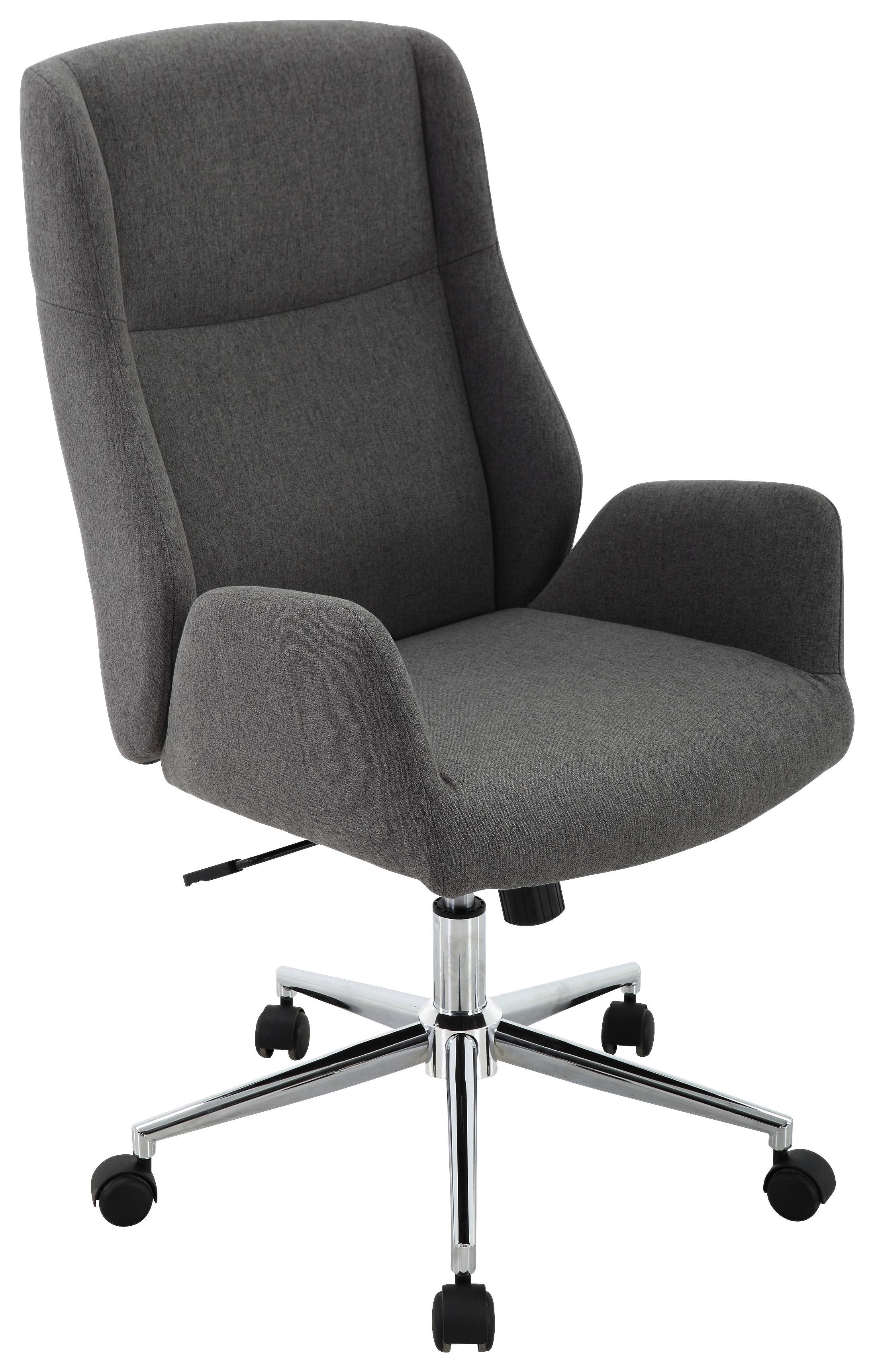 Drehstuhl River B: 56 cm Grau - Chromfarben/Grau, MODERN, Textil/Metall (56/97-105cm) - Luca Bessoni