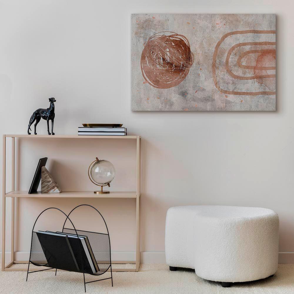 Leinwandbild Pastel Sun Cappuccino Grauweiß B: 120 Cm - Grauweiß/Cappuccino, Basics, Holz/Textil (120/80/1.2cm) - artgeist