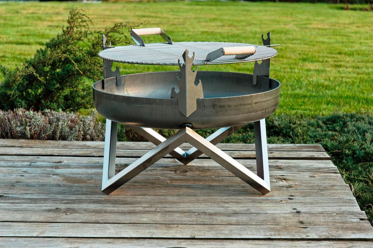 Grill-Aufsatz D: 45 cm - Edelstahlfarben/Rostfarben, Basics, Metall (45cm)