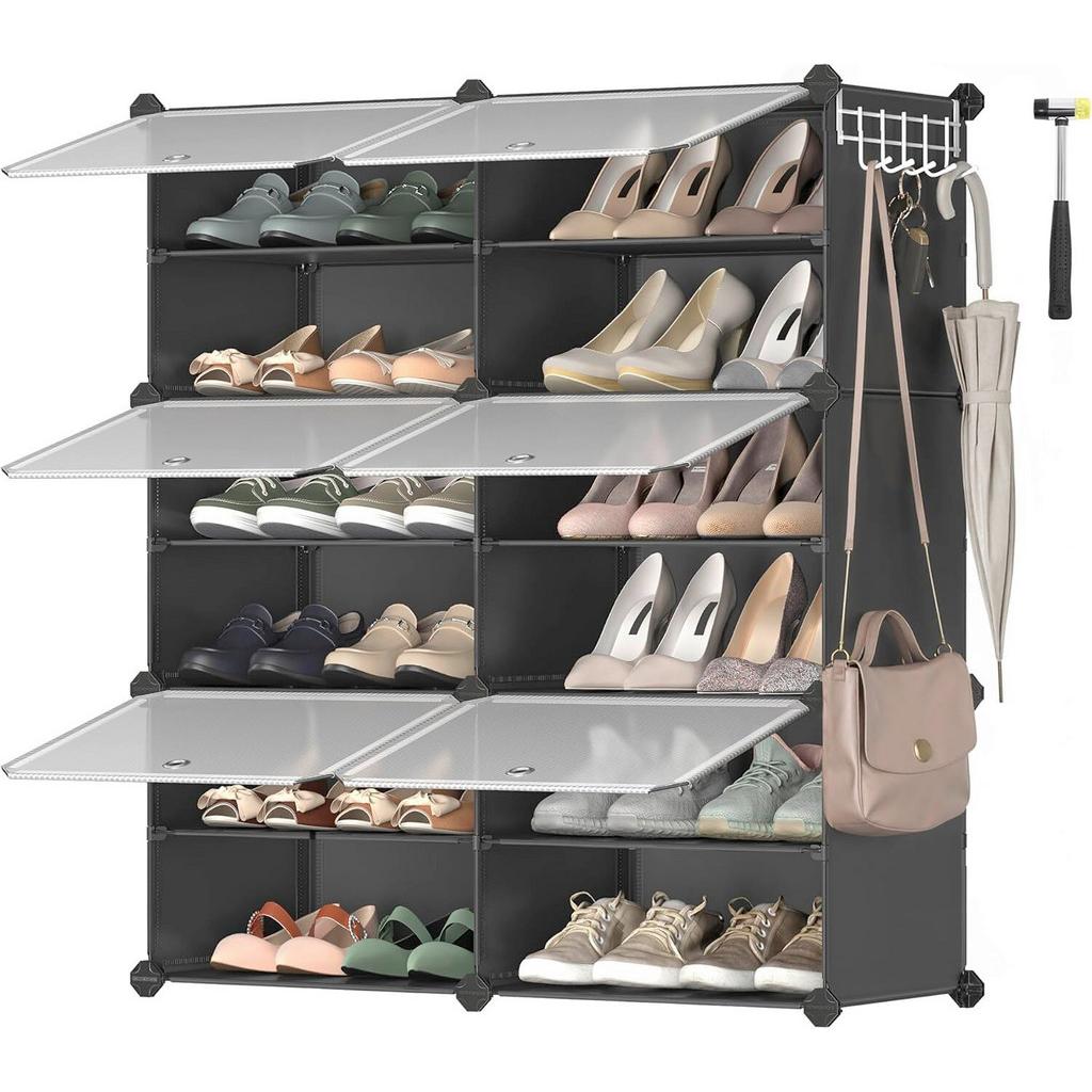 SCHUHREGAL Schwarz, Weiß B: 82 cm