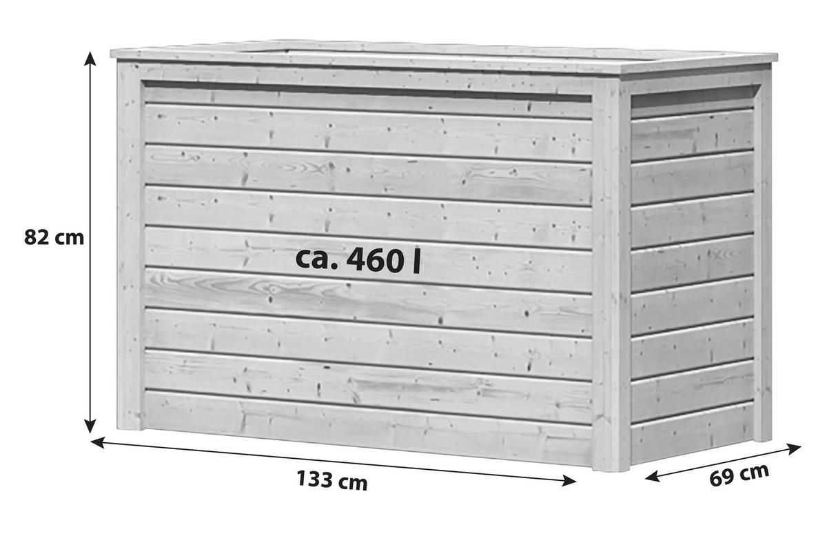 Hochbeet Fichte Massiv BxHxT: 133x82x69 cm Naturfarbe - Naturfarben, MODERN, Holz (133/82/69cm) - Karibu