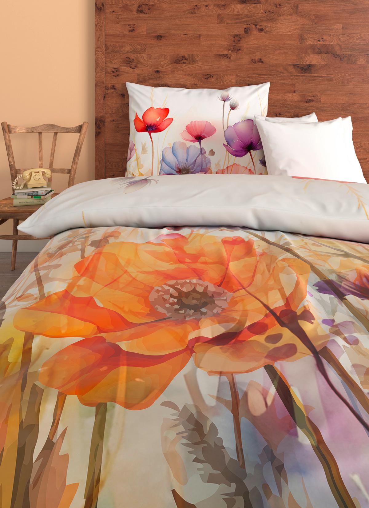 Bettwäsche Carmen - Rot/Orange, ROMANTIK / LANDHAUS, Textil - James Wood