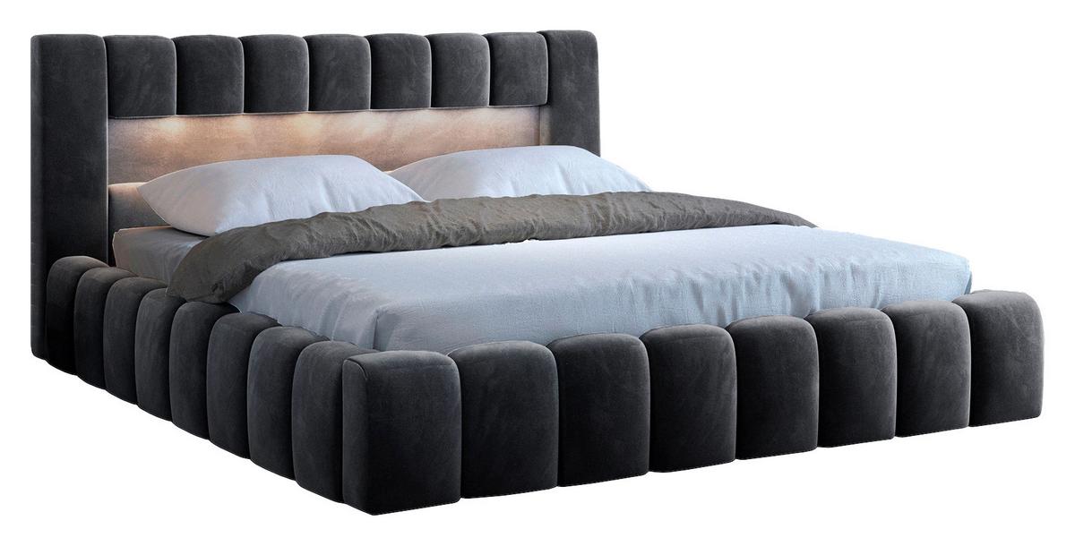 Polsterbett Lamica Schwarz Lf: 160x200 Cm - Beige/Schwarz, MODERN, Holz (160/200cm) - MID.YOU