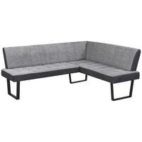 Eckbank Pag - Hellgrau/Schwarz, KONVENTIONELL, Textil/Metall (200/160cm) - MID.YOU