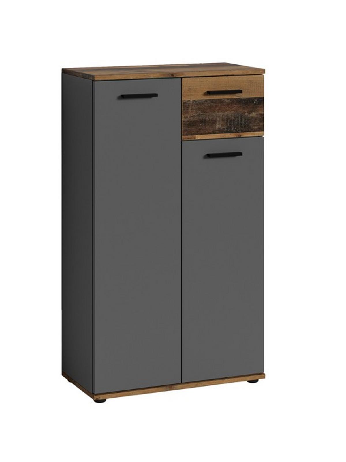 Garderobe Jakob 5-Teilig Alteiche/Anthrazit B: 49 cm - Alteiche/Anthrazit, Design, Glas/Holzwerkstoff (49/196/30cm) - MID.YOU