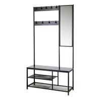 GARDEROBE Schwarz B: 98cm - Schwarz, Design, Glas/Holzwerkstoff (98/185/36cm) - MID.YOU