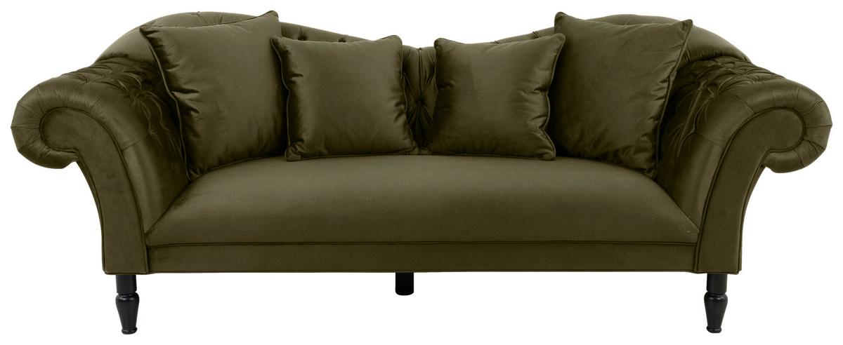 3-sitzer-sofa Cupido - Schwarz/Olivgrün, Design, Textil (242/91/104cm) - MID.YOU