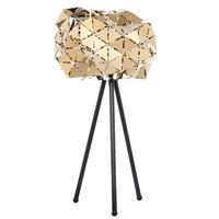 Tischleuchte Goldfarben L: 35 Cm 22w - Goldfarben/Schwarz, Design, Kunststoff/Metall (35/35/65cm)