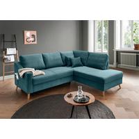 Ecksofa Valentina Petrol S: 230x200 Cm - Petrol/Naturfarben, MODERN, Textil (230/200cm) - Livetastic