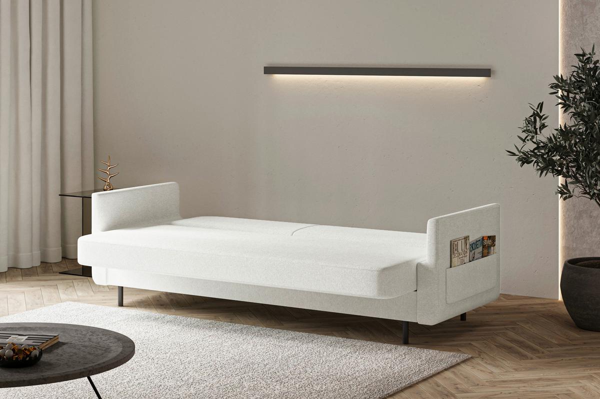 Schlafsofa Cloudy Creme B: 221 cm - Creme, Design, Textil (221/87/84cm) - MID.YOU