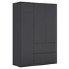 Drehtürenschrank Costa Grau B: 136 cm - Grau, MODERN, Holzwerkstoff (136/197/54cm) - Rauch Möbel