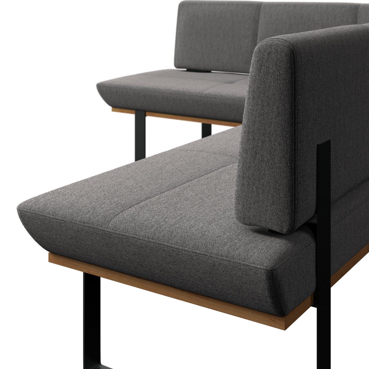 Eckbank Dunkelgrau/Schwarz Tristan 175x225 cm - Schwarz/Grau, MODERN, Holz/Textil (175/225cm) - James Wood