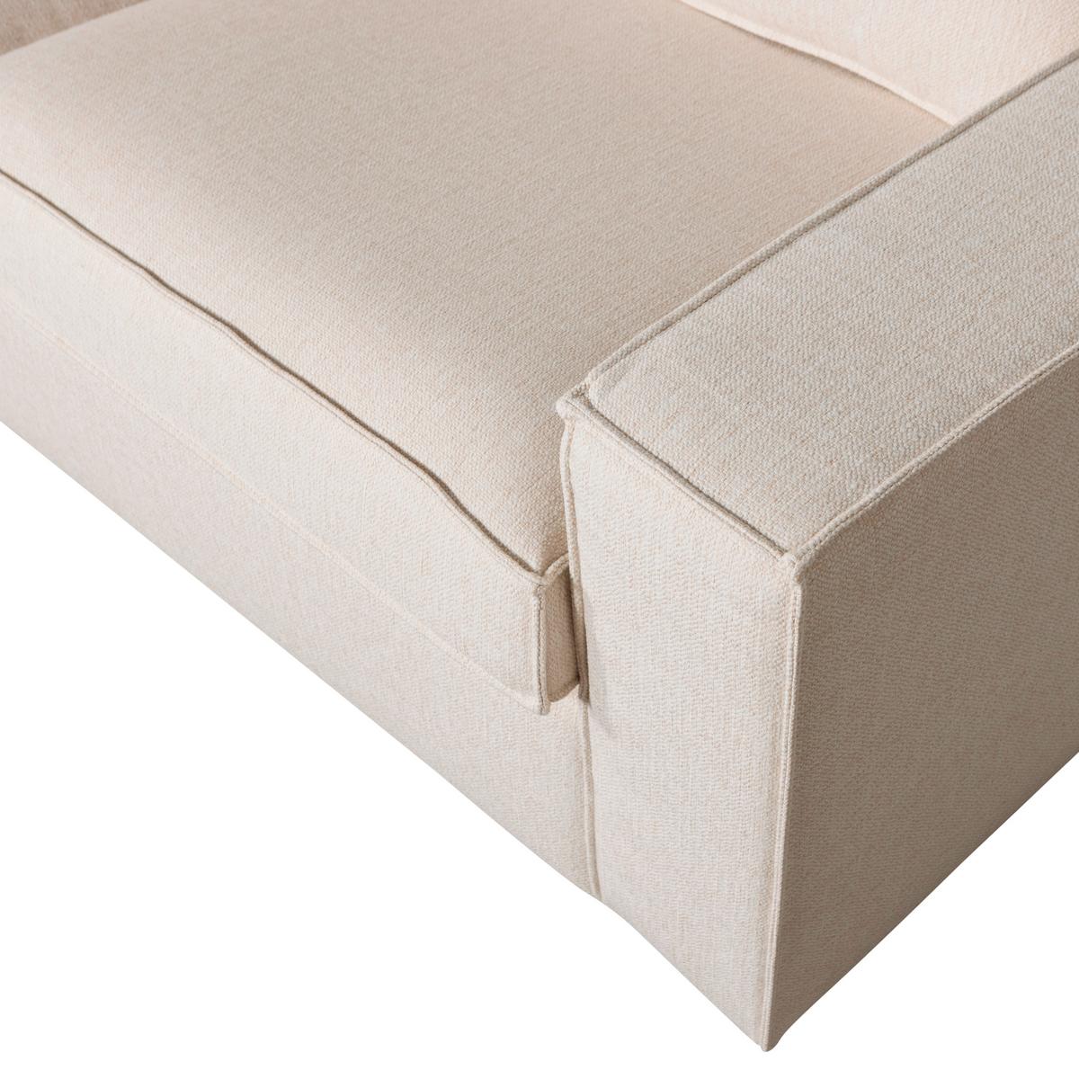 Ecksofa Thomas Naturfarben S:197x283cm - Schwarz/Naturfarben, Design, Textil (197/283cm) - Livetastic