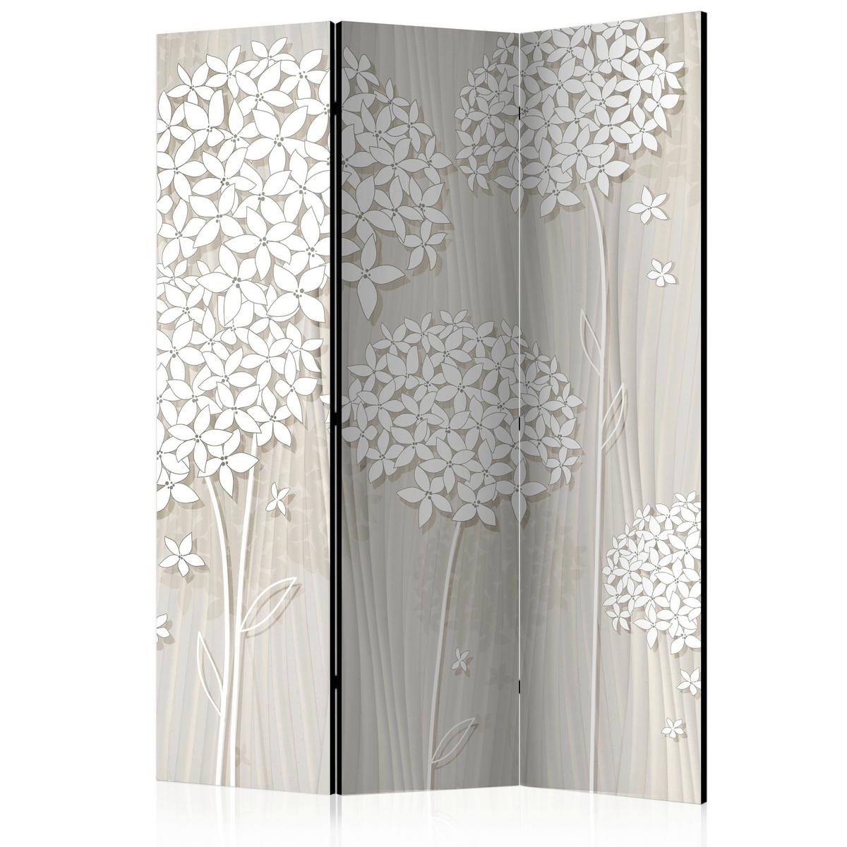 Paravent Creme Weiß B: 135 Cm - Creme/Weiß, Basics, Holz/Textil (135/172/3cm) - artgeist